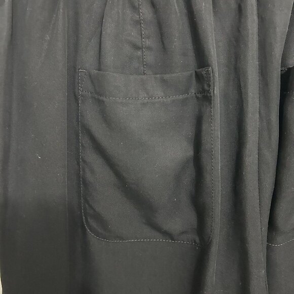 Banana Republic High-Rise Wide-Leg Cropped Pant Black Lyocell Size S Pockets - Picture 7 of 7